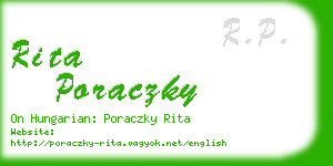 rita poraczky business card